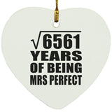 81st Anniversary Square Root of 6561 Years of Mrs Perfect - Heart Ornament
