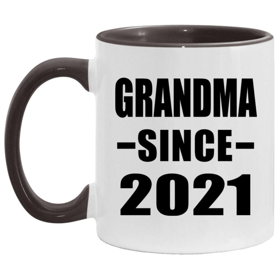 Grandma Since 2021 - 11oz Accent Mug Black