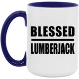 Blessed Lumberjack - 15oz Accent Mug Purple