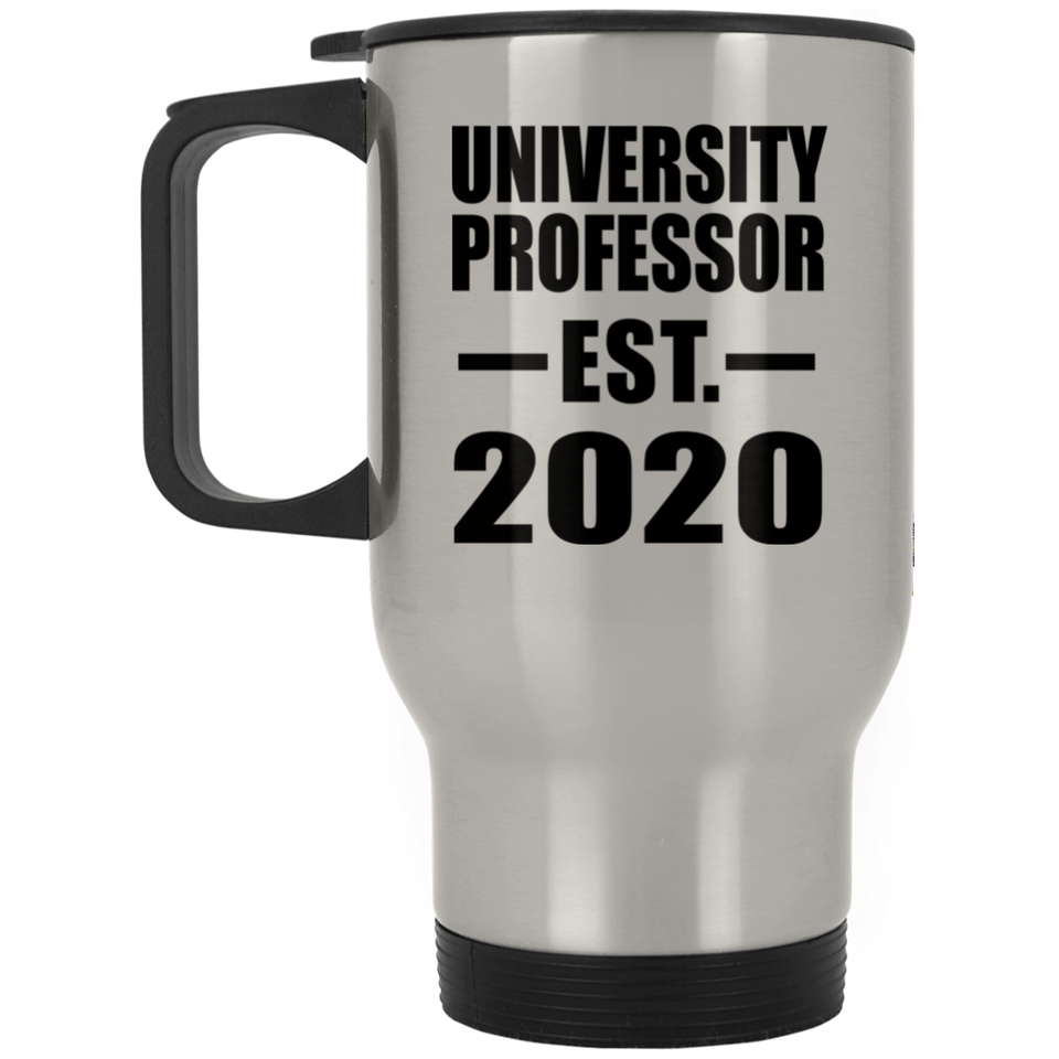 University Professor Established EST. 2020 - Silver Travel Mug