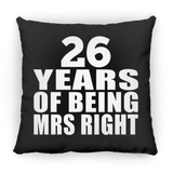 26th Anniversary 26 Years Of Being Mrs Right - Throw Pillow Black