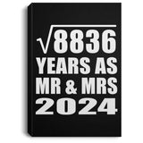 94th Anniversary Square Root of 8836 Years As Mr & Mrs 2024 - Canvas Portrait