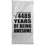 67th Birthday Square Root of 4489 Years of Being Awesome - Hand Towel