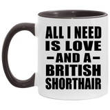 All I Need Is Love And A British Shorthair - 11oz Accent Mug Black