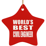 World's Best Civil Engineer - Star Ornament