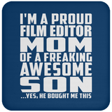 Proud Film Editor Mom Of Awesome Son - Drink Coaster
