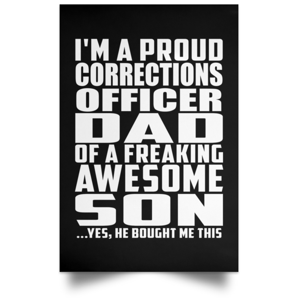 Proud Corrections Officer Dad Of Awesome Son - Poster Portrait