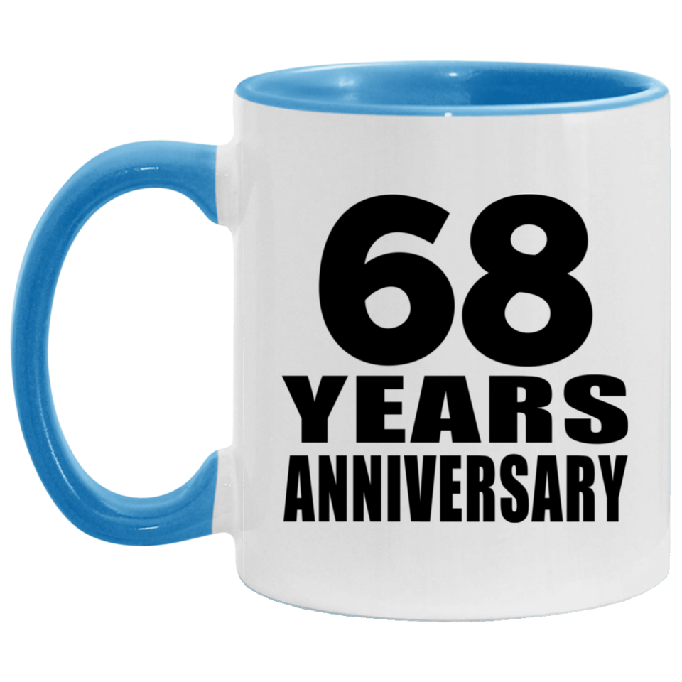 68th Anniversary 68 Years - 11oz Accent Mug Blue