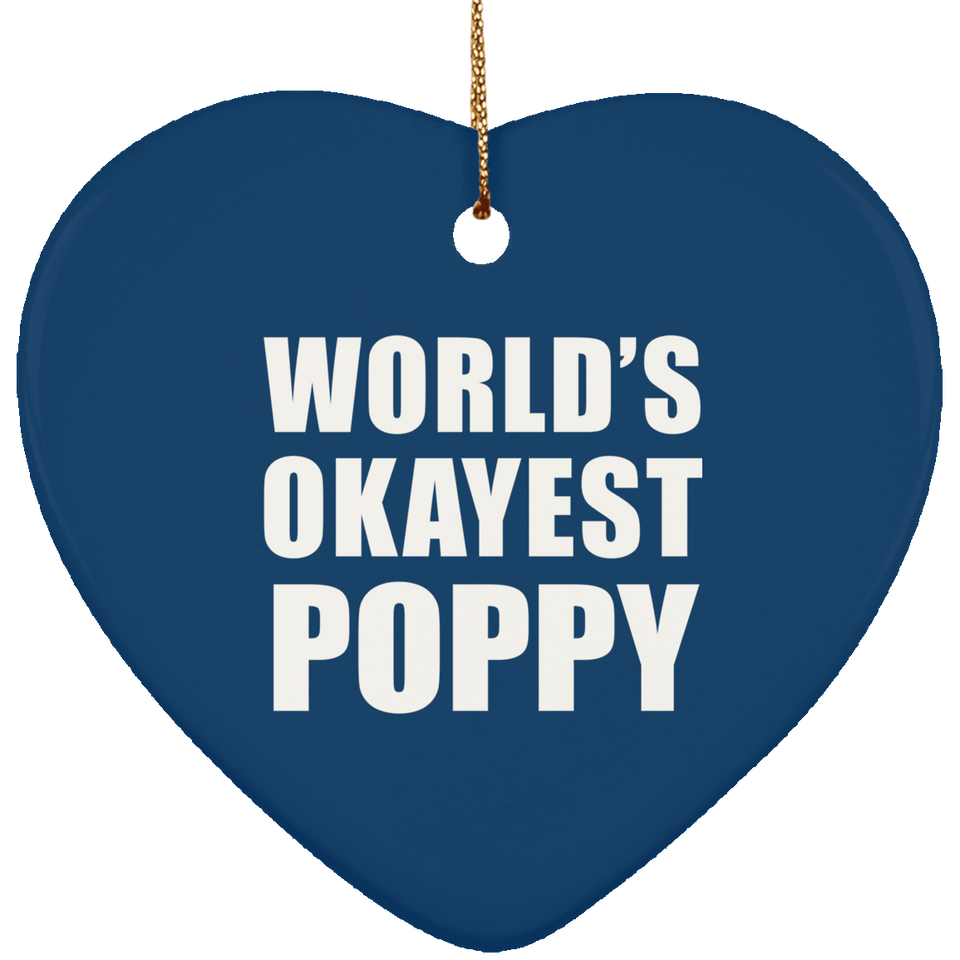 World's Okayest Poppy - Heart Ornament