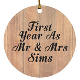 First Year As Mr & Mrs Sims - Circle Ornament C