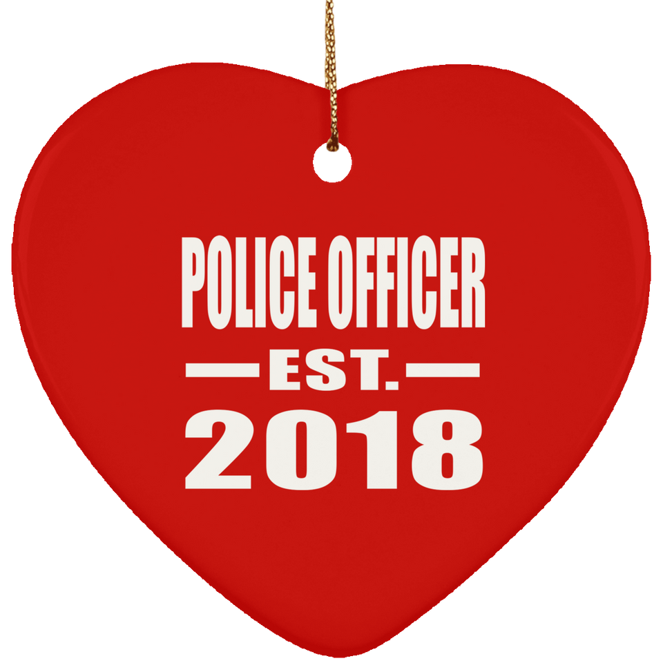 Police Officer Established EST. 2018 - Heart Ornament