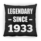 91st Birthday Legendary Since 1933 - Throw Pillow Black