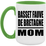 Basset Fauve De Bretagne Mom - 15oz Accent Mug Green