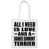 All I Need Is Love And A Dandie Dinmont Terrier - Tote Bag White