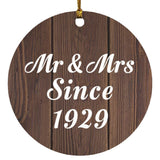 95th Anniversary Mr & Mrs Since 1929 - Circle Ornament D