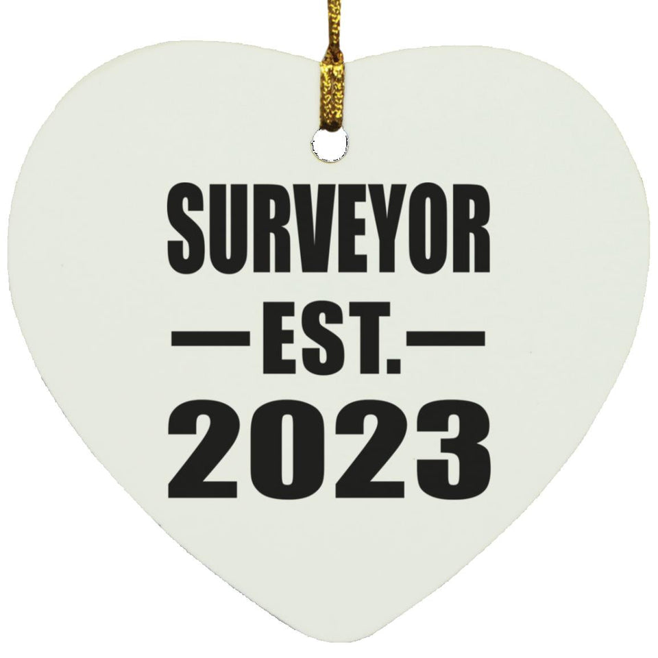 Surveyor Established EST. 2023 - Heart Ornament