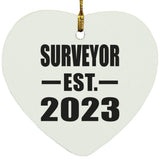 Surveyor Established EST. 2023 - Heart Ornament