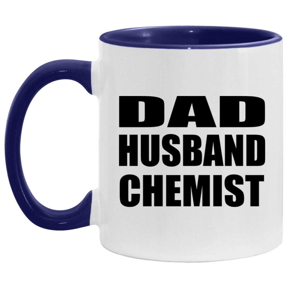Dad Husband Chemist - 11oz Accent Mug Purple