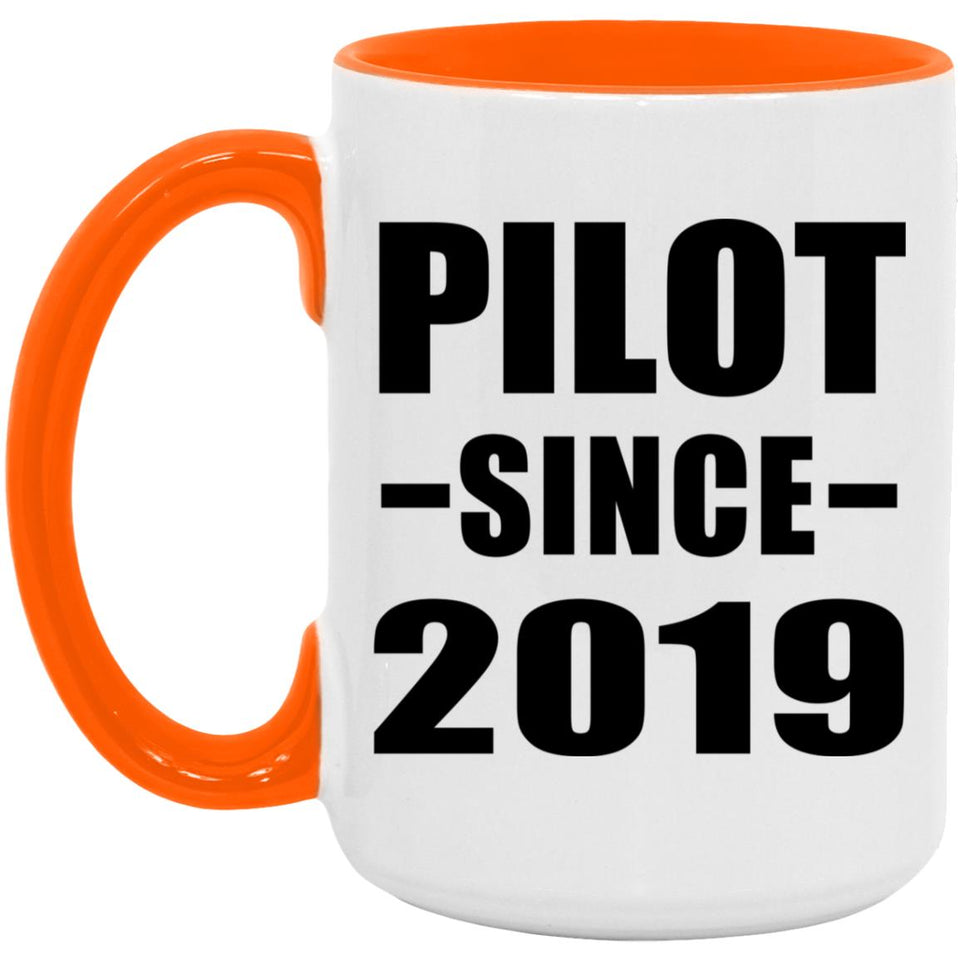 Pilot Since 2019 - 15oz Accent Mug Orange