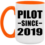 Pilot Since 2019 - 15oz Accent Mug Orange
