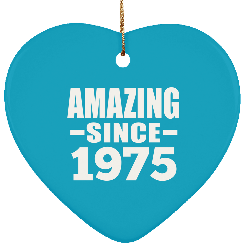 49th Birthday Amazing Since 1975 - Heart Ornament