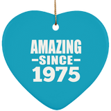 49th Birthday Amazing Since 1975 - Heart Ornament