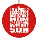 Proud Executive Assistant Mom Of Awesome Son - Circle Ornament
