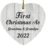First Christmas As Grandma & Grandpa 2022 - Heart Ornament F