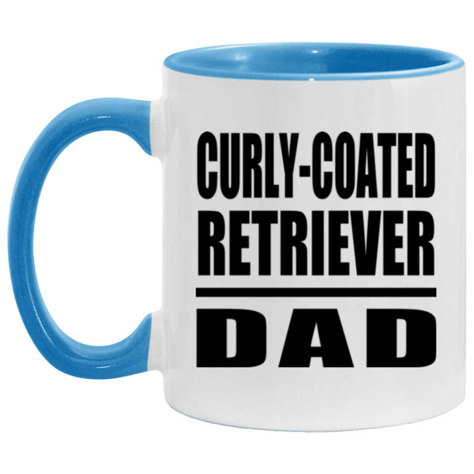 Curly-Coated Retriever Dad - 11oz Accent Mug Blue
