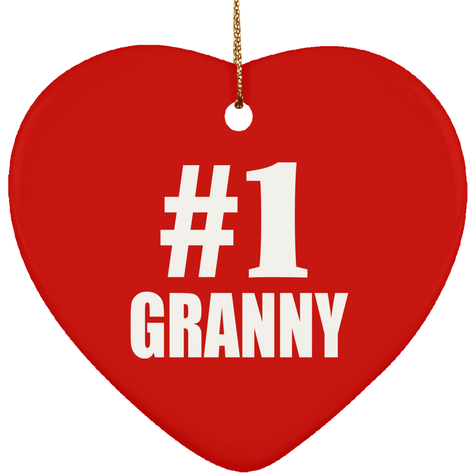 Number One #1 Granny - Heart Ornament