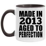 11th Birthday Made In 2013 Aged to Perfection - 11oz Accent Mug Black