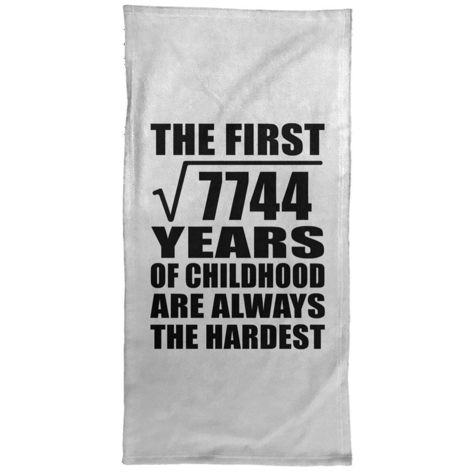 88th Birthday Square Root of 7744 Years of Childhood - Hand Towel