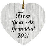 First Year As Granddad 2021 - Heart Ornament F