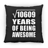 103rd Birthday Square Root of 10609 Years of Being Awesome - Throw Pillow Black