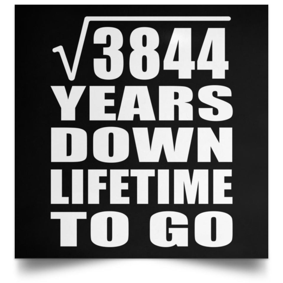 62nd Anniversary Square Root of 3844 Years Lifetime To Go - Poster Square