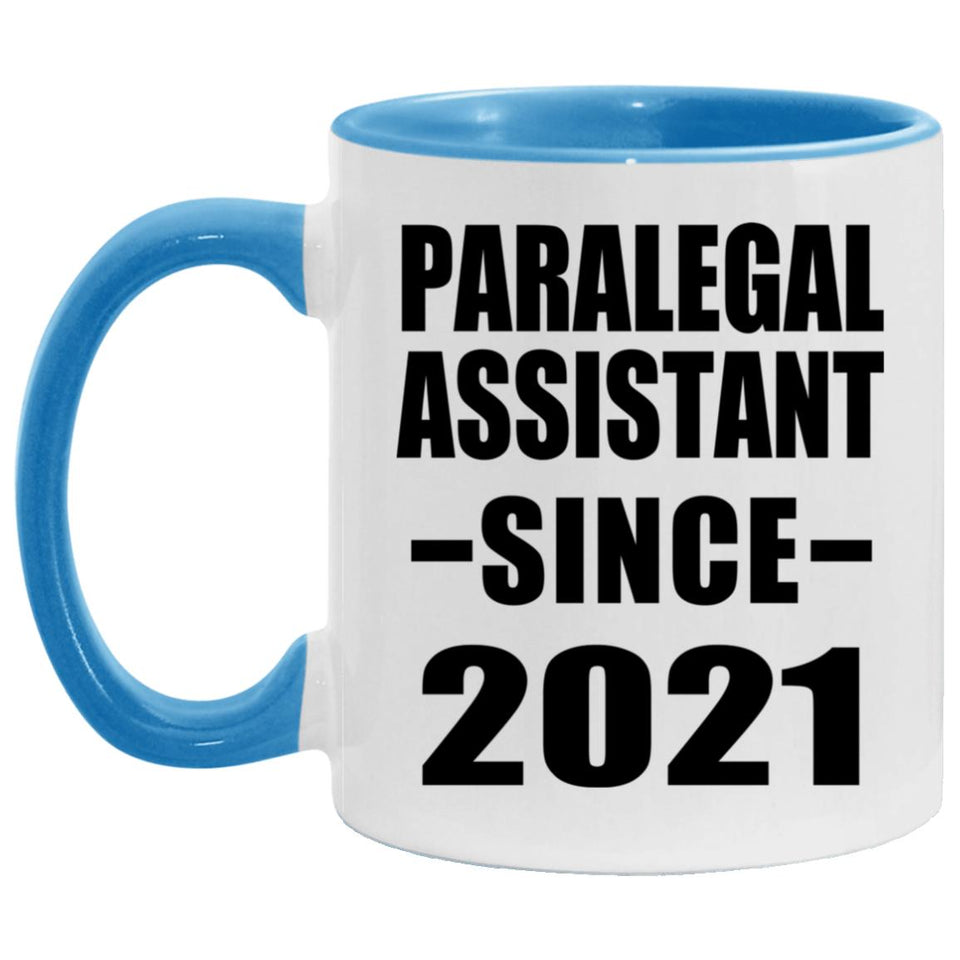 Paralegal Assistant Since 2021 - 11oz Accent Mug Blue