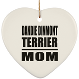 Dandie Dinmont Terrier Mom - Heart Ornament
