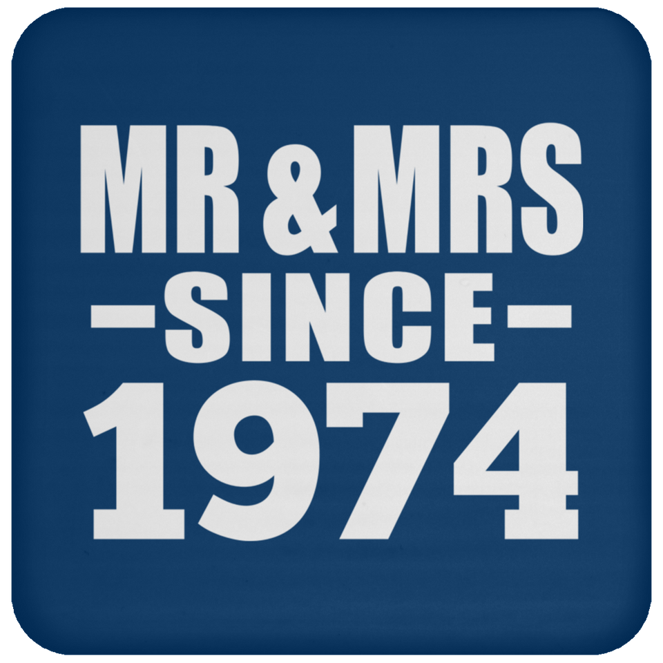 50th Anniversary Mr & Mrs Since 1974 - Drink Coaster