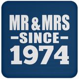 50th Anniversary Mr & Mrs Since 1974 - Drink Coaster