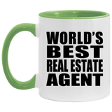 World's Best Real Estate Agent - 11oz Accent Mug Green
