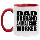 Dad Husband Animal Care Worker - 11oz Accent Mug Red