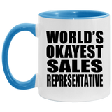 World's Okayest Sales Representative - 11oz Accent Mug Blue
