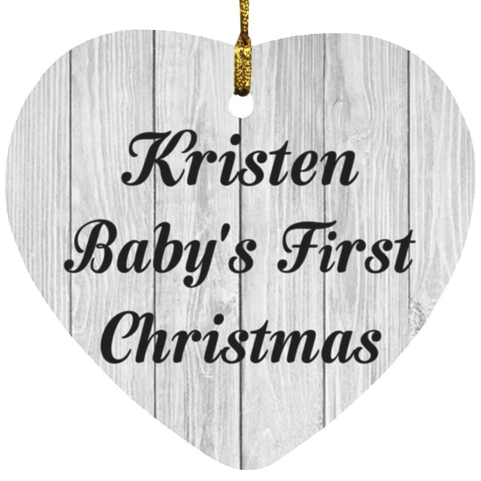Kristen Baby's First Christmas - Heart Ornament F