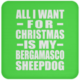 All I Want For Christmas Is My Bergamasco Sheepdog - Coaster