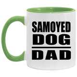 Samoyed Dog Dad - 11oz Accent Mug Green