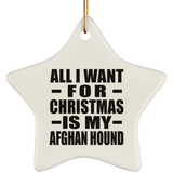 All I Want For Christmas Is My Afghan Hound - Star Ornament