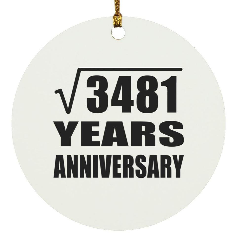 59th Anniversary Square Root of 3481 Years Anniversary - Circle Ornament