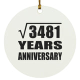 59th Anniversary Square Root of 3481 Years Anniversary - Circle Ornament