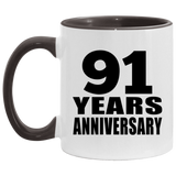 91st Anniversary 91 Years - 11oz Accent Mug Black