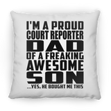 Proud Court Reporter Dad Of Awesome Son - Throw Pillow